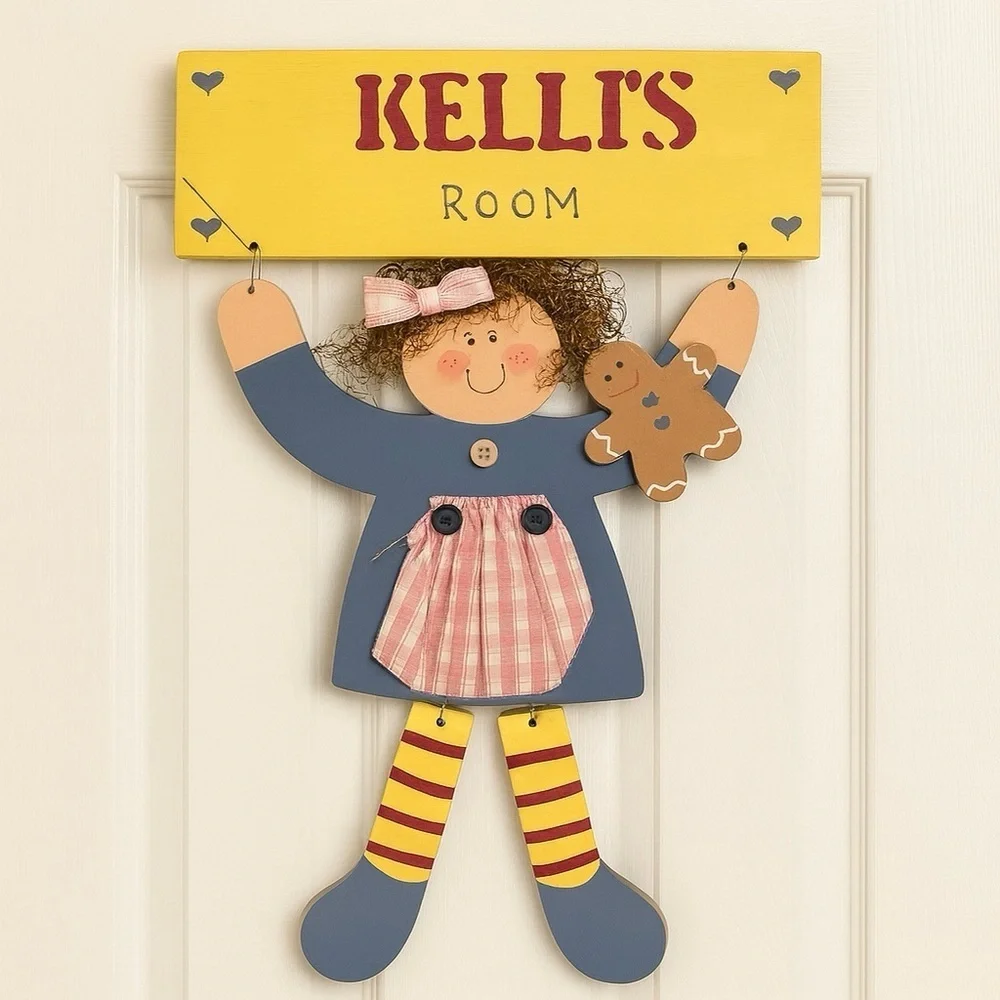 Hand Painted Kelli’s Room Wooden Door Sign
